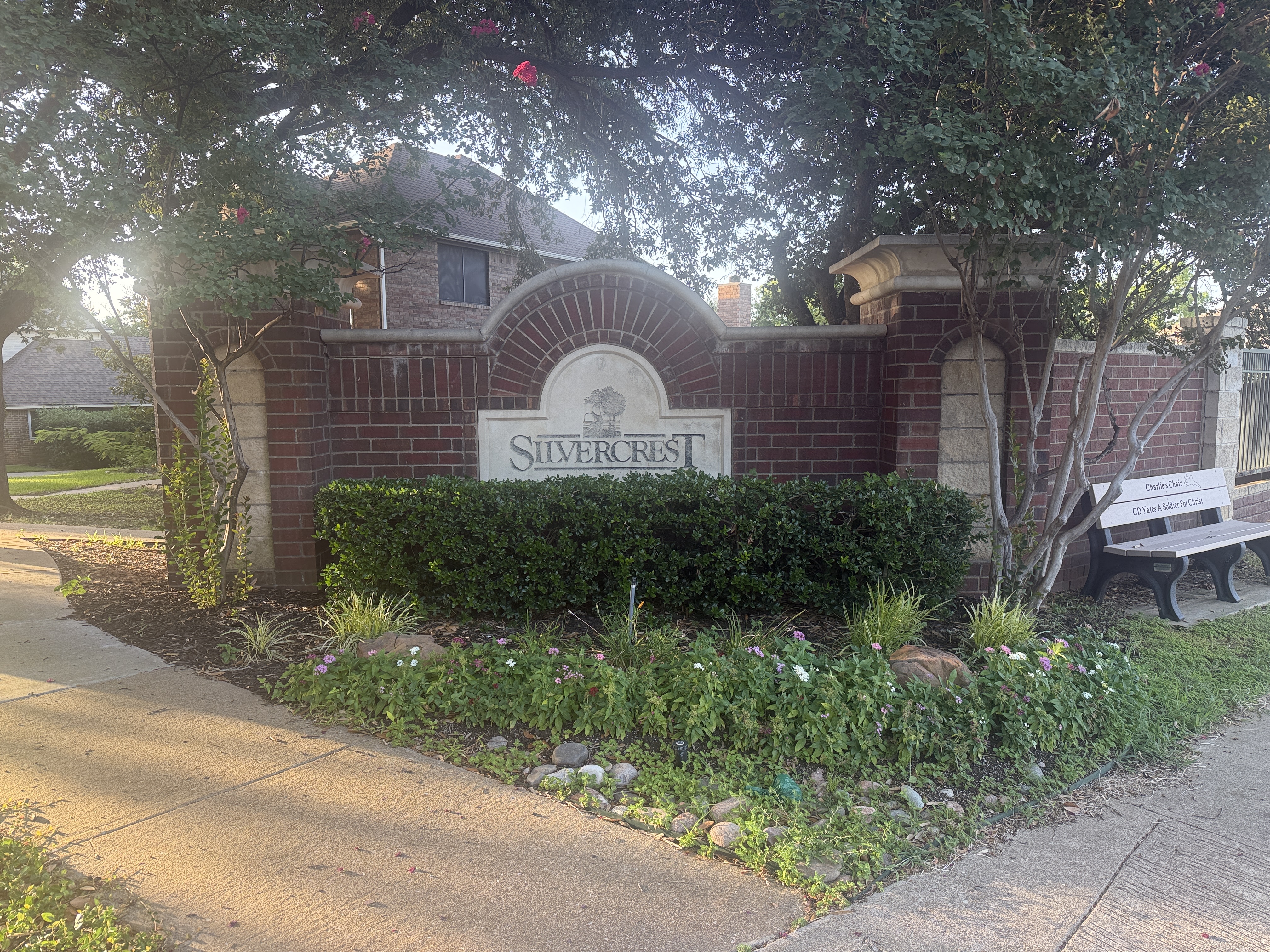 SilverCrest subdivision entrance in Grapevine Texas